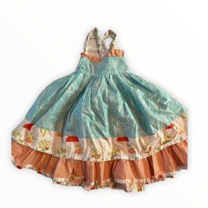 Jelly the Pug 4T Girls Multi-Layered Dress With Bunny Ear Straps & Colorful Patt